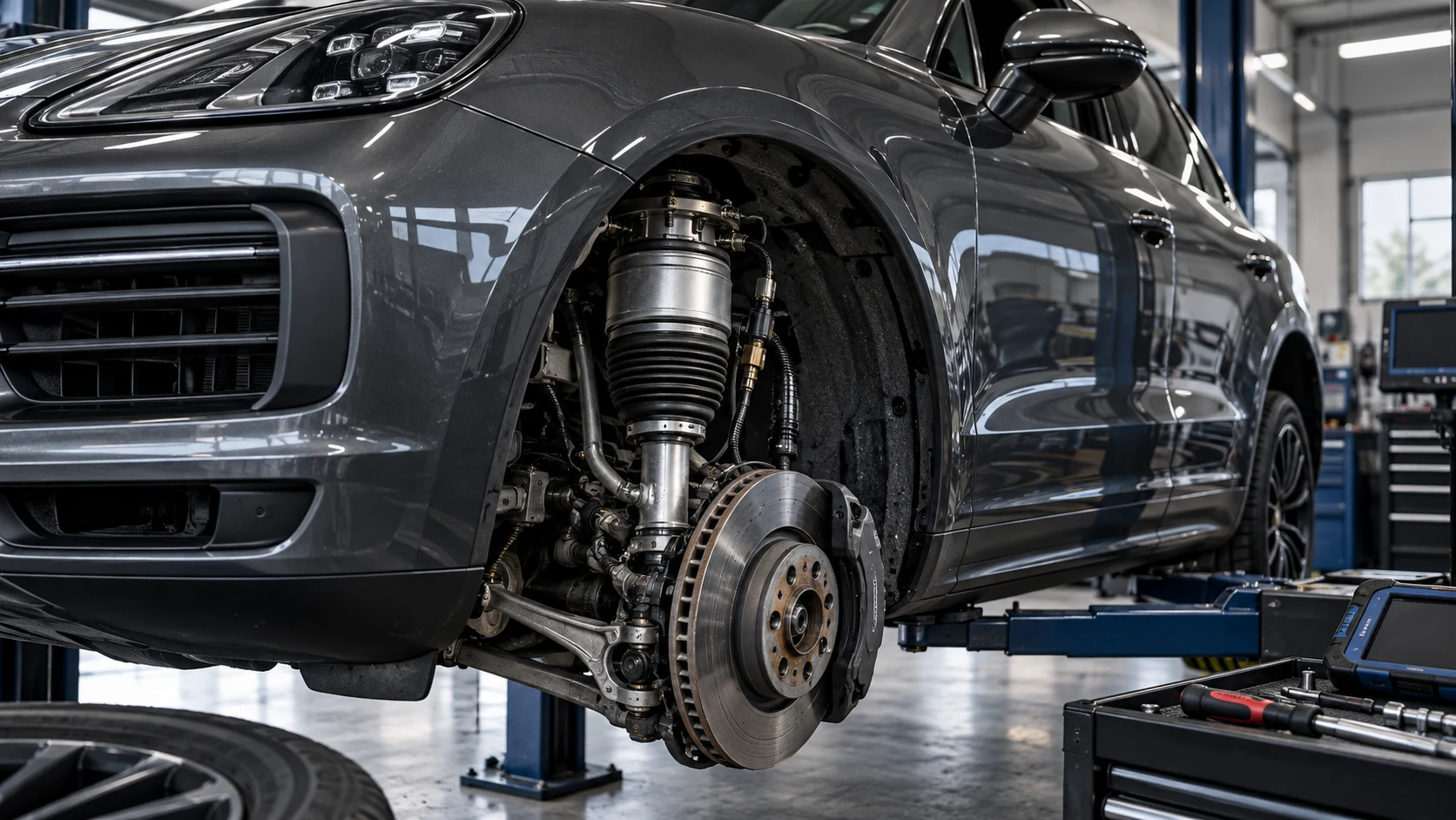Диагностика ошибки пневмоподвески Porsche Cayenne